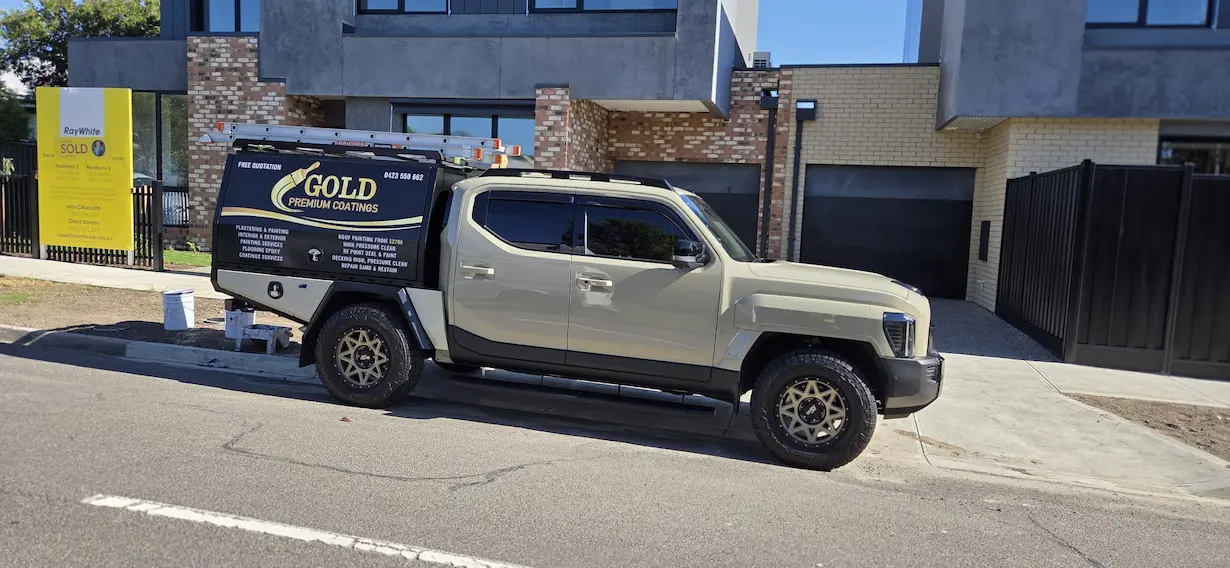 A van owned by Gold Premium Coatings, A professional painters in Melbourne