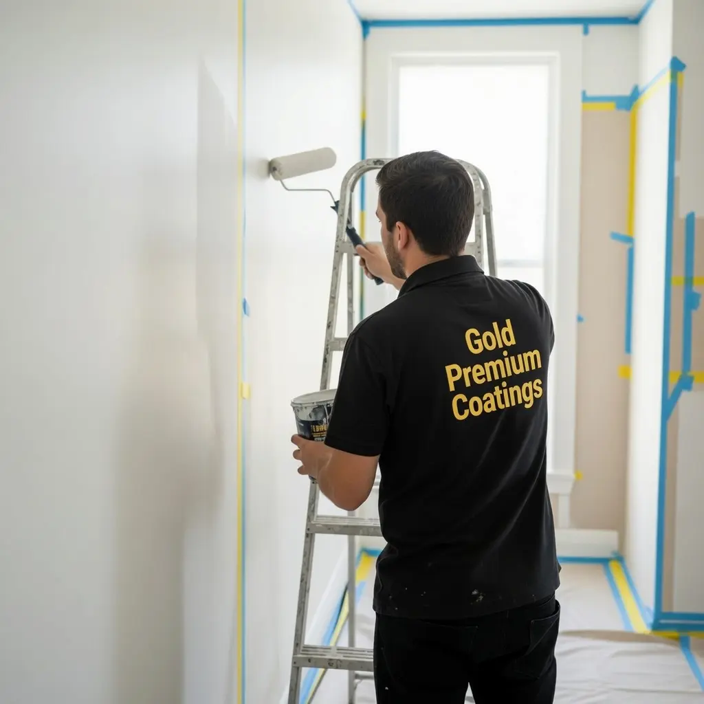 Exterior Painters Melbourne: Weatherboard & Render Painting 7 painter painting a wall in Melbourne