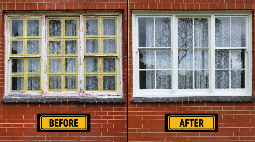 Services 11 Before and After Window Restoration