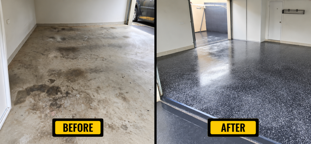 Services 19 Garage Floor Before and After